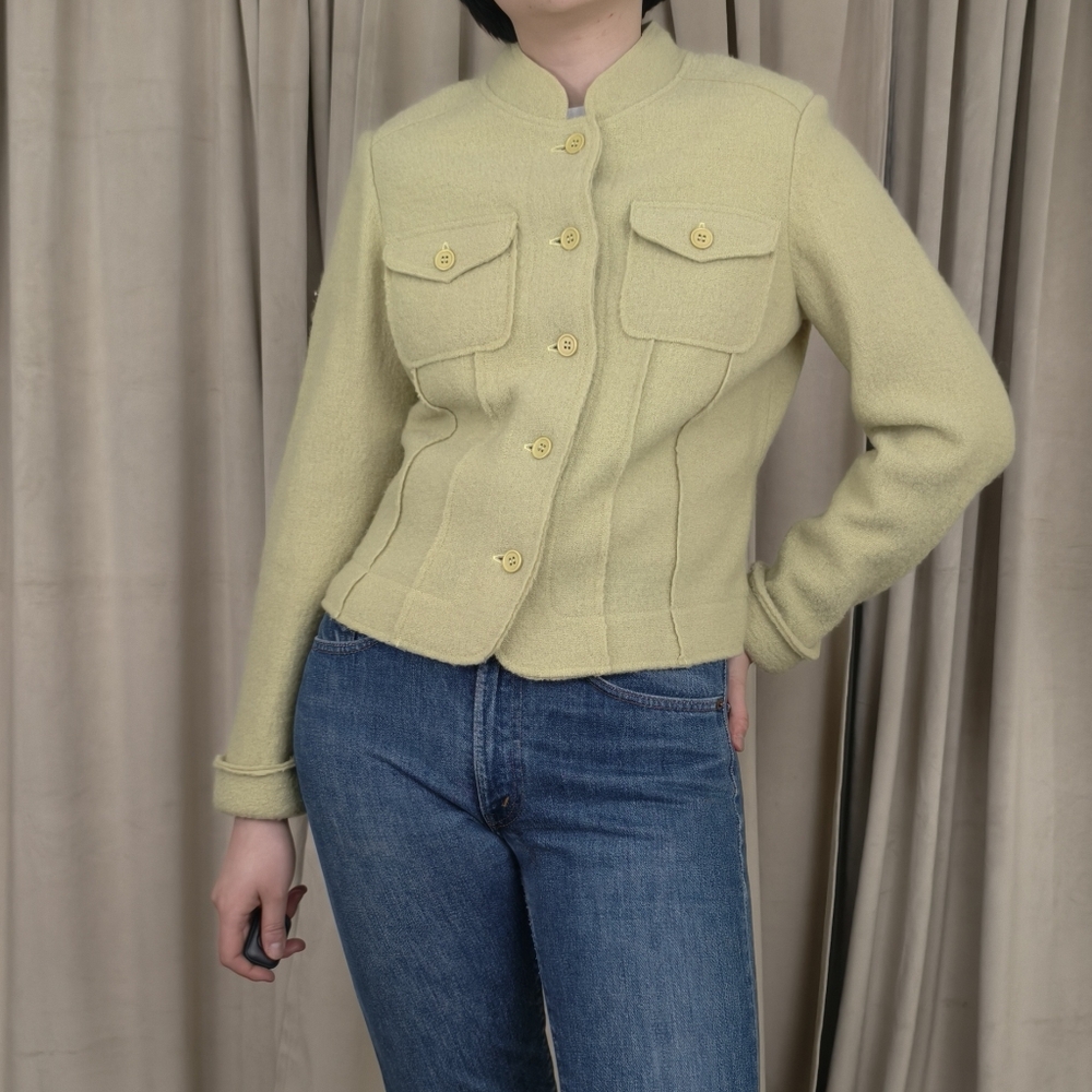 Mythology Light Pastel Green Wool Jacket - Picture 2 of 8